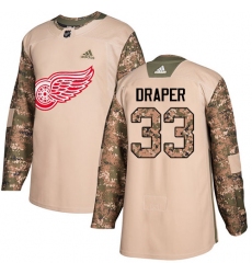 Youth Adidas Detroit Red Wings #33 Kris Draper Authentic Camo Veterans Day Practice NHL Jersey