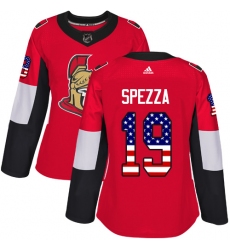 Women's Adidas Ottawa Senators #19 Jason Spezza Authentic Red USA Flag Fashion NHL Jersey