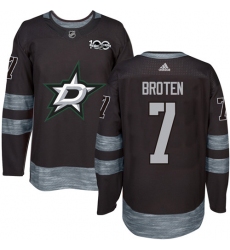 Men's Adidas Dallas Stars #7 Neal Broten Premier Black 1917-2017 100th Anniversary NHL Jersey