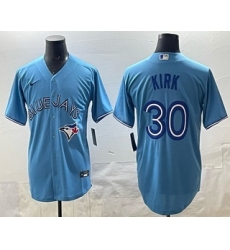 Men's Toronto Blue Jays #30 Alejandro Kirk Light Blue Cool Base Stitched Jersey