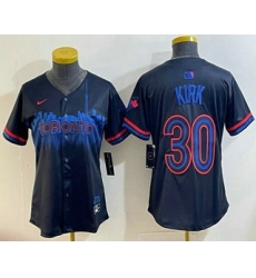 Women's Toronto Blue Jays #30 Alejandro Kirk Black 2024 City Connect Limited Stitched Jersey