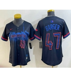 Women's Toronto Blue Jays #47 Addison Barger Black 2024 City Connect Limited Stitched Jersey