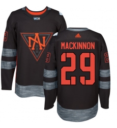 Men's Adidas Team North America #29 Nathan MacKinnon Premier Black Away 2016 World Cup of Hockey Jersey