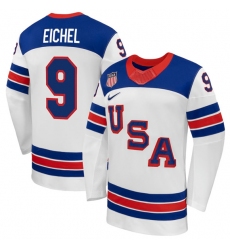 Men's USA #9 Jack Eichel White 2026 Stitched Jersey