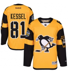 Youth Reebok Pittsburgh Penguins #81 Phil Kessel Premier Gold 2017 Stadium Series NHL Jersey