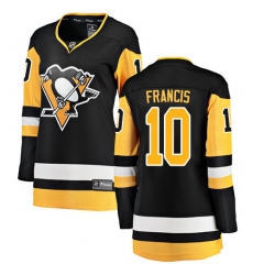 Women's Pittsburgh Penguins #10 Ron Francis Fanatics Branded Black Home Breakaway NHL Jersey