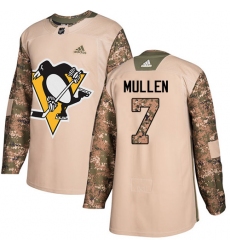 Youth Adidas Pittsburgh Penguins #7 Joe Mullen Authentic Camo Veterans Day Practice NHL Jersey