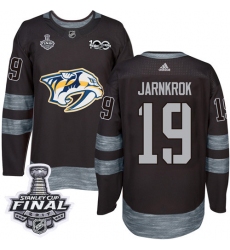 Men's Adidas Nashville Predators #19 Calle Jarnkrok Premier Black 1917-2017 100th Anniversary 2017 Stanley Cup Final NHL Jersey