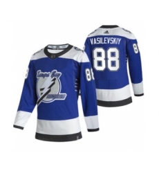 Men's Tampa Bay Lightning #88 Andrei Vasilevskiy Blue 2020-21 Reverse Retro Alternate Hockey Jersey