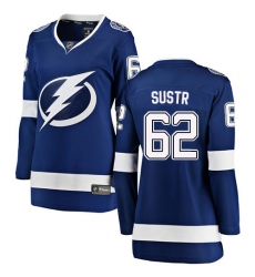 Women's Tampa Bay Lightning #62 Andrej Sustr Fanatics Branded Royal Blue Home Breakaway NHL Jersey