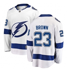 Youth Tampa Bay Lightning #23 J.T. Brown Fanatics Branded White Away Breakaway NHL Jersey