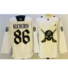 Men's Tampa Bay Lightning #86 Nikita Kucherov White Stitched Jersey