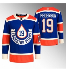 Men's Edmonton Oilers #19 Lane Pederson 2023 Royal Heritage Classic Primegreen Stitched Jersey