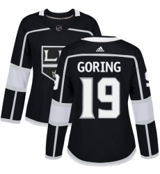 Women's Adidas Los Angeles Kings #19 Butch Goring Authentic Black Home NHL Jersey