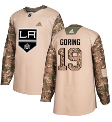 Youth Adidas Los Angeles Kings #19 Butch Goring Authentic Camo Veterans Day Practice NHL Jersey