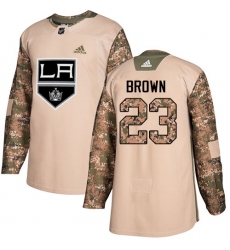 Youth Adidas Los Angeles Kings #23 Dustin Brown Authentic Camo Veterans Day Practice NHL Jersey