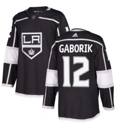 Youth Adidas Los Angeles Kings #12 Marian Gaborik Authentic Black Home NHL Jersey