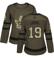 Women's Adidas Toronto Maple Leafs #19 Joffrey Lupul Authentic Green Salute to Service NHL Jersey
