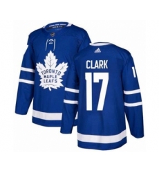 Adidas Maple Leafs #17 Wendel Clark Blue Home Authentic Stitched NHL Jersey