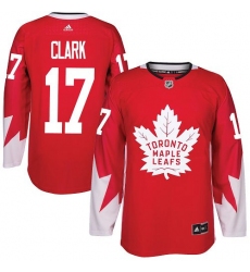 Youth Reebok Toronto Maple Leafs #17 Wendel Clark Authentic Red Alternate NHL Jersey