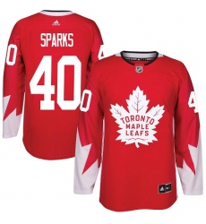 Men's Adidas Toronto Maple Leafs #40 Garret Sparks Premier Red Alternate NHL Jersey