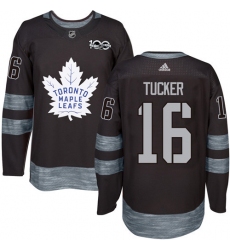 Men's Adidas Toronto Maple Leafs #16 Darcy Tucker Authentic Black 1917-2017 100th Anniversary NHL Jersey