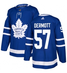 Men's Adidas Toronto Maple Leafs #57 Travis Dermott Authentic Royal Blue Home NHL Jersey