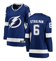 Women's Tampa Bay Lightning #6 Anton Stralman Fanatics Branded Royal Blue Home Breakaway NHL Jersey