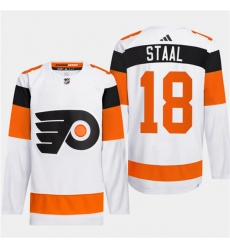 Men's Philadelphia Flyers #18 Marc Staal White 2024 Stadium Series Stitched Jersey