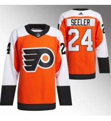 Men's Philadelphia Flyers #24 Nick Seeler 2023-24 Orange Stitched Jersey