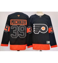 Men's Philadelphia Flyers #39 Matvei Michkov Black 2024 Stitched Jersey