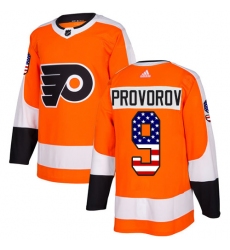 Youth Adidas Philadelphia Flyers #9 Ivan Provorov Authentic Orange USA Flag Fashion NHL Jersey