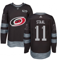 Men's Adidas Carolina Hurricanes #11 Jordan Staal Premier Black 1917-2017 100th Anniversary NHL Jersey