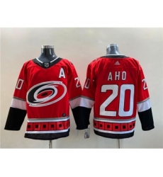 Men's Carolina Hurricanes #20 Sebastian Aho NEW Red Stitched Jersey