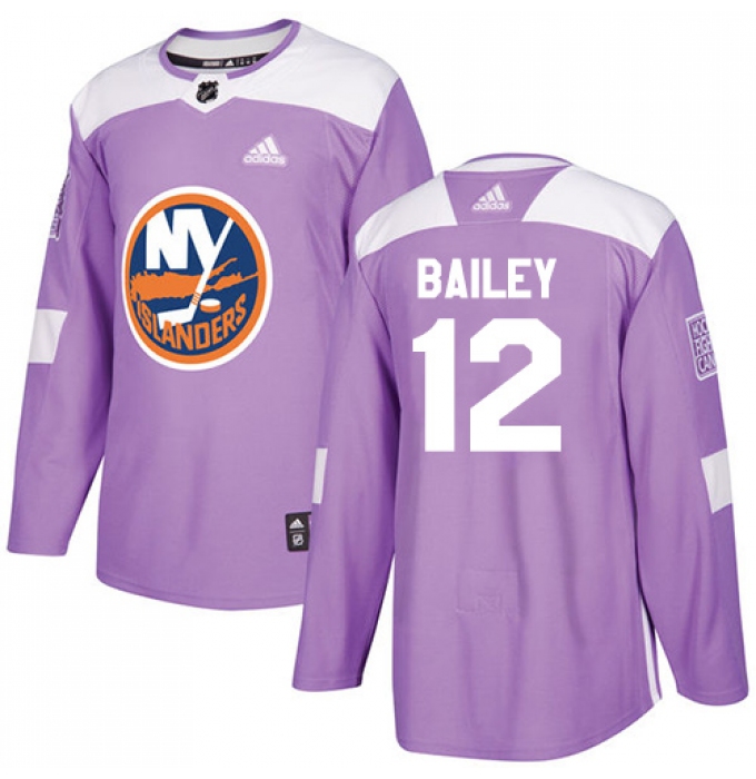 Youth Adidas New York Islanders #12 Josh Bailey Authentic Purple Fights Cancer Practice NHL Jersey
