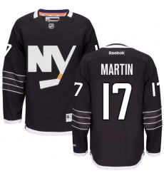 Men's Reebok New York Islanders #17 Matt Martin Authentic Black Third NHL Jersey