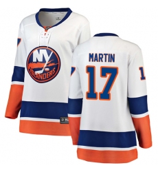 Women's New York Islanders #17 Matt Martin Fanatics Branded White Away Breakaway NHL Jersey