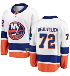 Men's New York Islanders #72 Anthony Beauvillier Fanatics Branded White Away Breakaway NHL Jersey