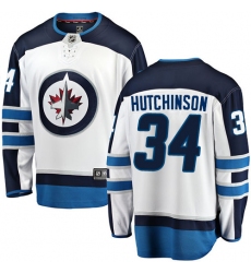 Men's Winnipeg Jets #34 Michael Hutchinson Fanatics Branded White Away Breakaway NHL Jersey