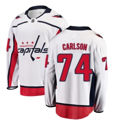 Youth Washington Capitals #74 John Carlson Fanatics Branded White Away Breakaway NHL Jersey