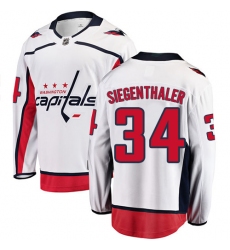 Men's Washington Capitals #34 Jonas Siegenthaler Fanatics Branded White Away Breakaway NHL Jersey