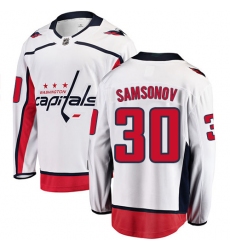 Men's Washington Capitals #30 Ilya Samsonov Fanatics Branded White Away Breakaway NHL Jersey