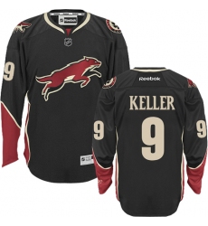 Men's Reebok Arizona Coyotes #9 Clayton Keller Authentic Black Third NHL Jersey