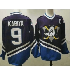 Men's Anaheim Ducks #9 Paul Kariya 1995-96 Purple CCM Vintage Throwback Jersey