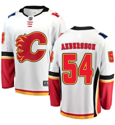 Men's Calgary Flames #54 Rasmus Andersson Fanatics Branded White Away Breakaway NHL Jersey