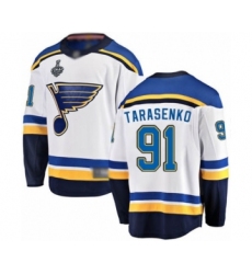 Youth St. Louis Blues #91 Vladimir Tarasenko Fanatics Branded White Away Breakaway 2019 Stanley Cup Final Bound Hockey Jersey