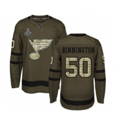 Youth St. Louis Blues #55 Colton Parayko Authentic Green Salute to Service 2019 Stanley Cup Champions Hockey Jersey