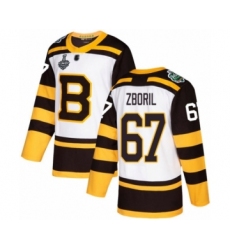 Men's Boston Bruins #67 Jakub Zboril Authentic White Winter Classic 2019 Stanley Cup Final Bound Hockey Jersey