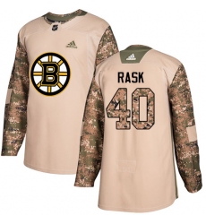 Men's Adidas Boston Bruins #40 Tuukka Rask Authentic Camo Veterans Day Practice NHL Jersey