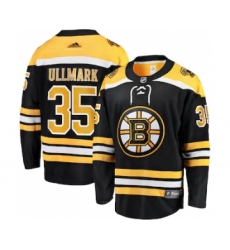 Men's Boston Bruins #35 Linus Ullmar Adidas Authentic Home Black Jersey